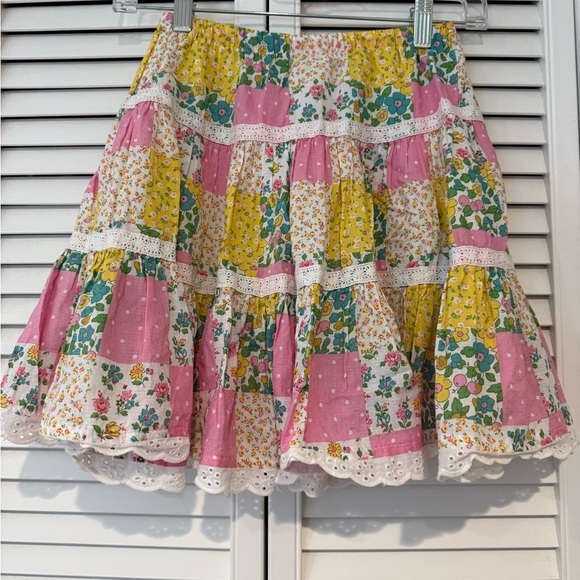 Mini Boden Colorful Patchwork Skirt - Pink, Yellow, Green - Picture 5 of 8